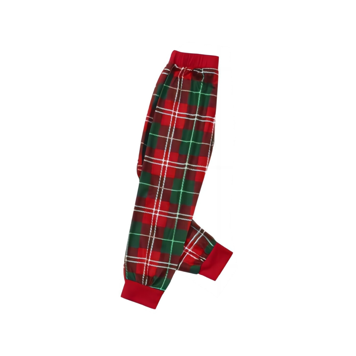 "Merry Christmas" Letter Print 2025 Green Elf Cartoon Pattern Contrast White Long Sleeve with Classic Red and Green Plaid Pants Family Matching Pajamas