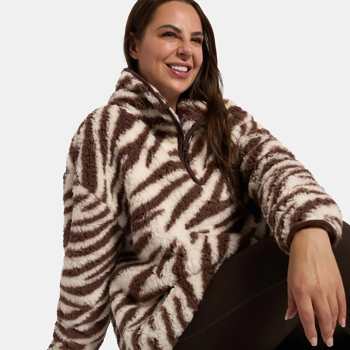OHS Zip Fleece Soft Warm Cosy Outdoor Teddy Sherpa Long Cuff Sleeve Relaxed Fit Pull Over Hoodie Jacket Coat for Adults Kids