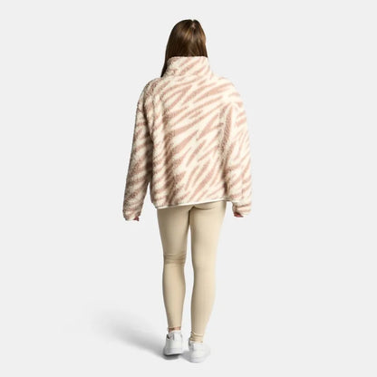 OHS Zip Fleece Soft Warm Cosy Outdoor Teddy Sherpa Long Cuff Sleeve Relaxed Fit Pull Over Hoodie Jacket Coat for Adults Kids
