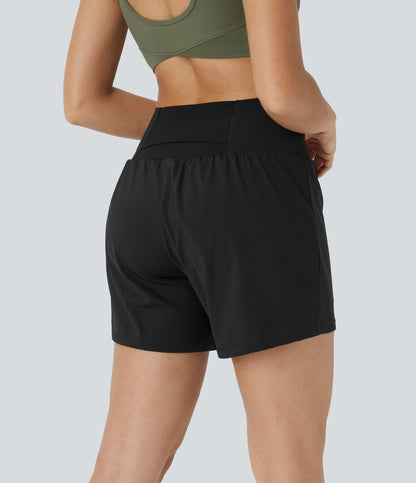 2026🔥UK Super High Waisted Back Pocket & Side Hidden Pocket 2-in-1 Yoga Shorts