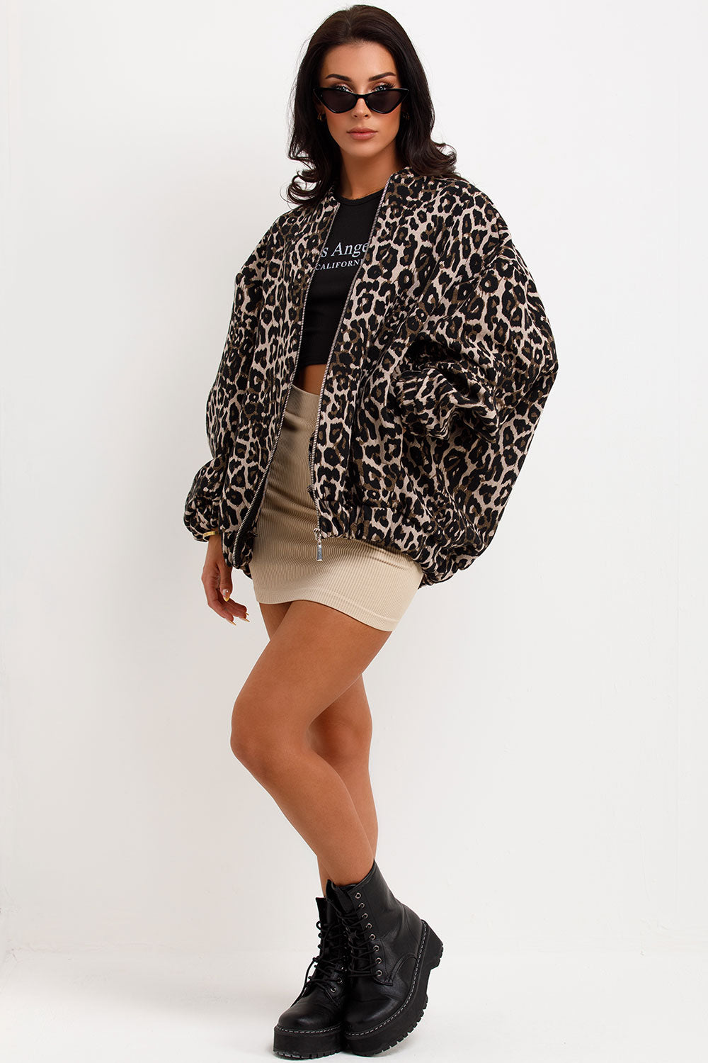 Leopard Print Bomber Jacket