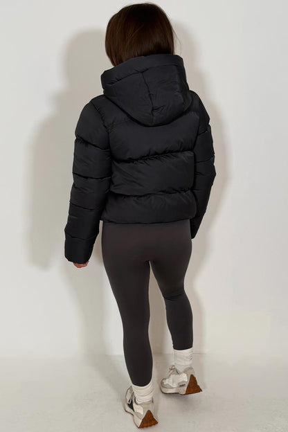 Hooded Puffer Jacket Charcoal Grey