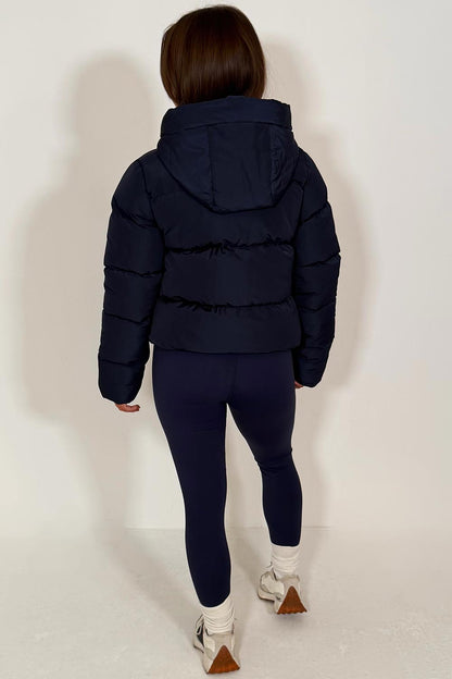 Navy Hooded Puffer Jacket