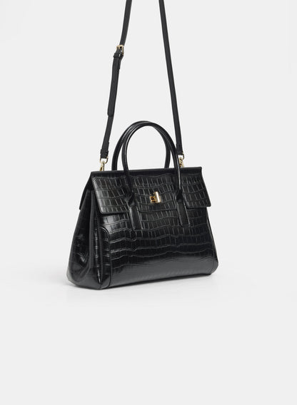 Croc-Embossed Handbag