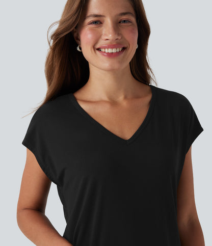 V Neck Short Sleeve Casual T-Shirt