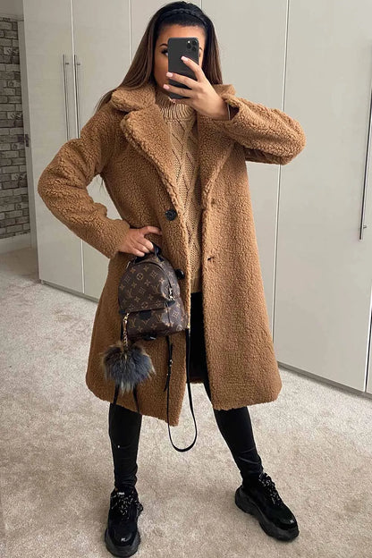 Camel Teddy Bear Coat