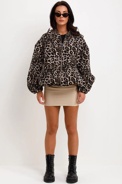 Leopard Print Bomber Jacket
