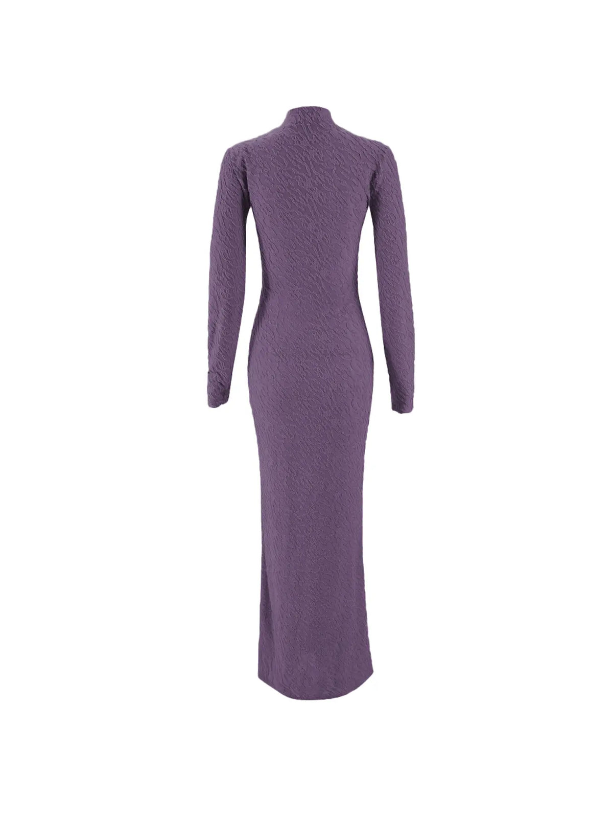 Women's Plain Solid Long Sleeve Bodycon Dress, Casual Fashion Mock Neck Maxi Dress for Daily Wear, Ladies Clothes for Spring