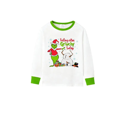 Holiday Family Christmas Pajamas Set With Playful Xmas Character Pattern Design