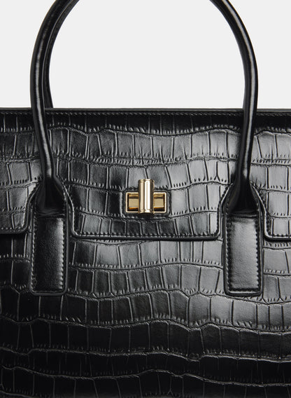 Croc-Embossed Handbag