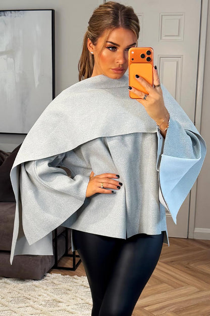 Cape With Scarf Grey