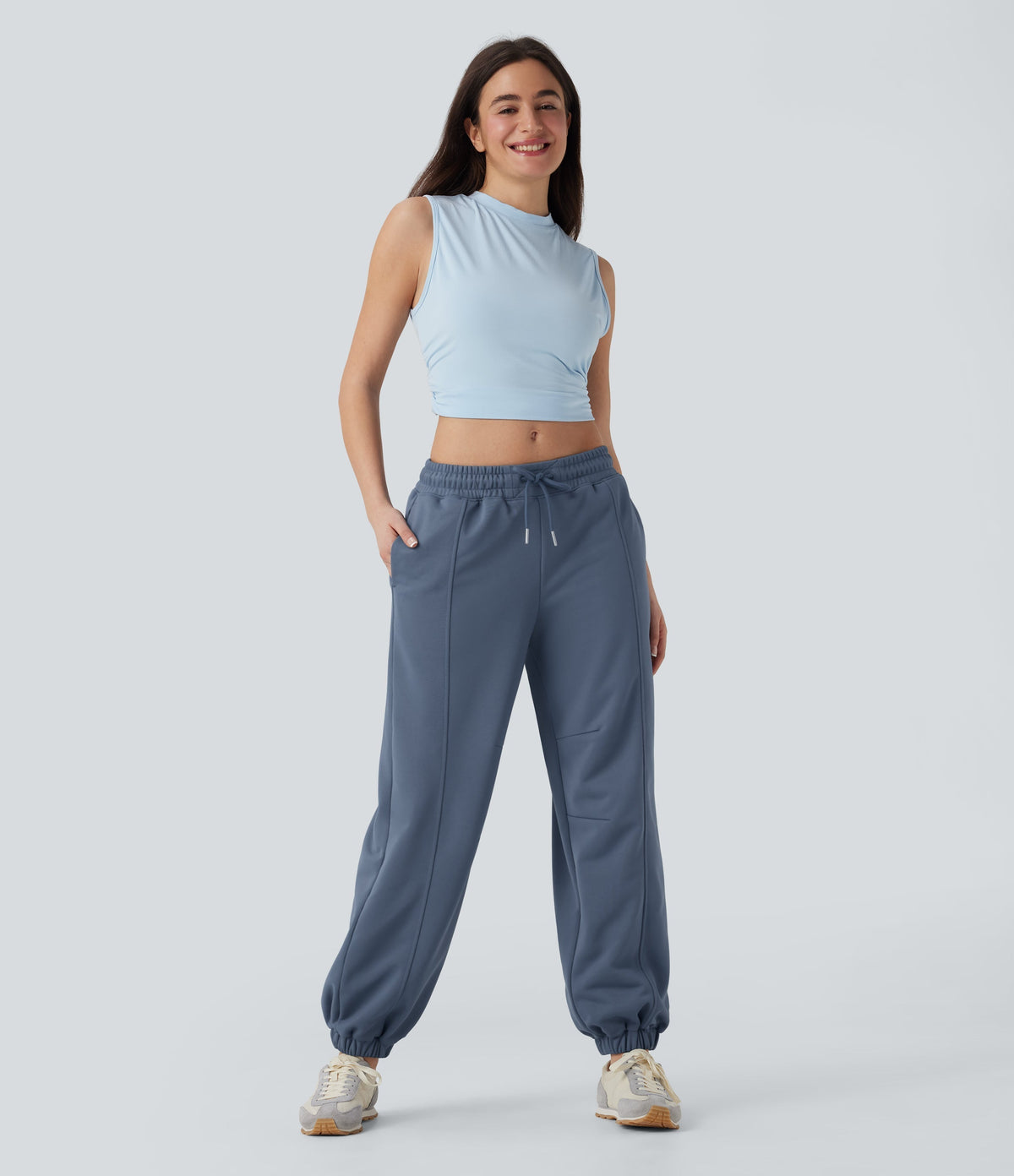 Low Rise Drawstring Casual Joggers with Pockets