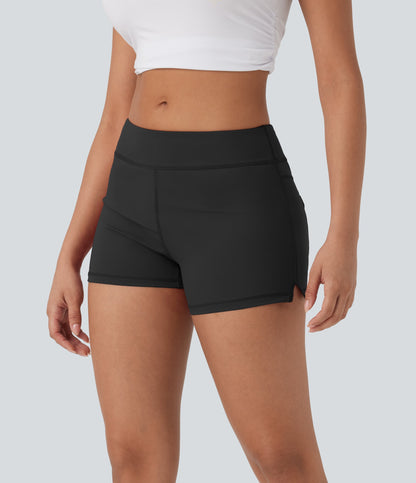 Low Rise Yoga Biker Shorts 3'' with Pockets