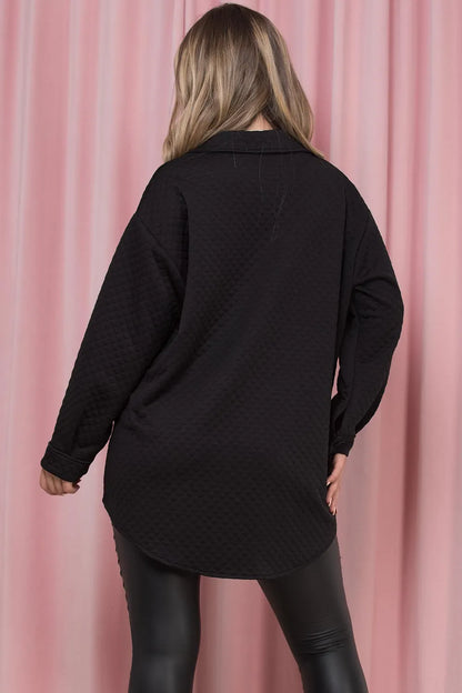 Oversized Shacket Quilted Black