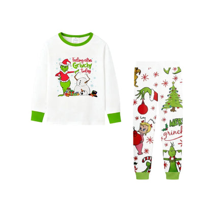 Holiday Family Christmas Pajamas Set With Playful Xmas Character Pattern Design