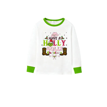 Holiday Family Christmas Pajamas Set With Colorful Xmas Character Pattern Design