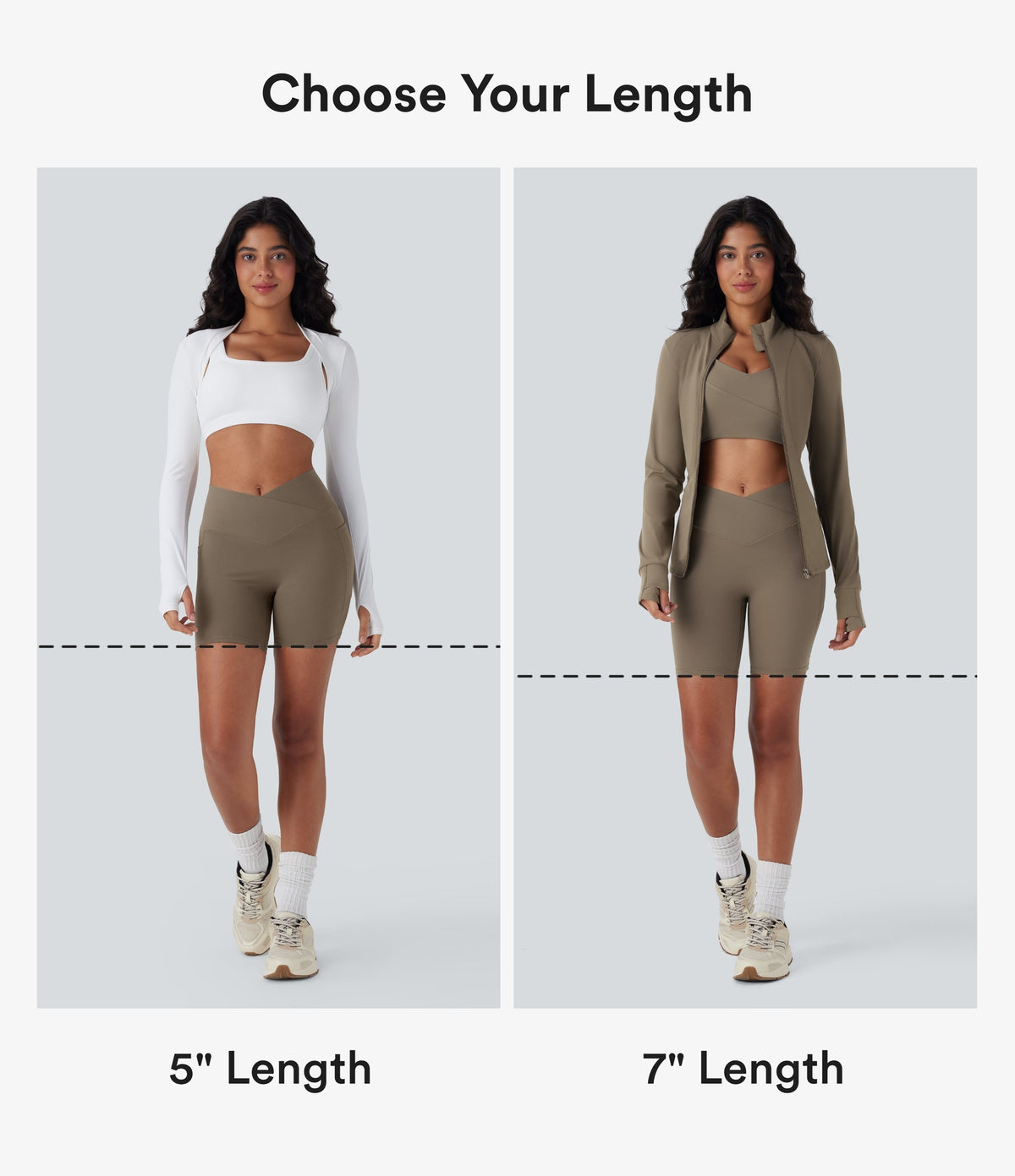 UltraSculptTM High Waisted Crossover Tummy Control Butt Lifting Yoga Biker Shorts 5'' with Pockets