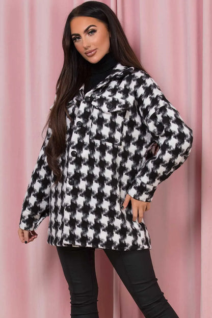 Dogtooth Shacket Black And White