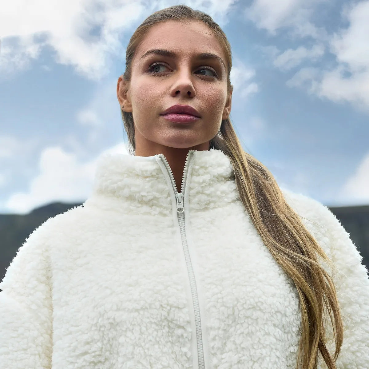 OHS Zip Fleece Soft Warm Cosy Outdoor Teddy Sherpa Long Cuff Sleeve Relaxed Fit Pull Over Hoodie Jacket Coat for Adults Kids