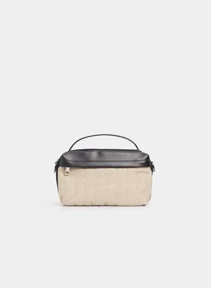 Two-Tone Nylon Crossbody Handbag