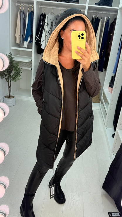 Mabella Reversible Hooded Puffer Gilet