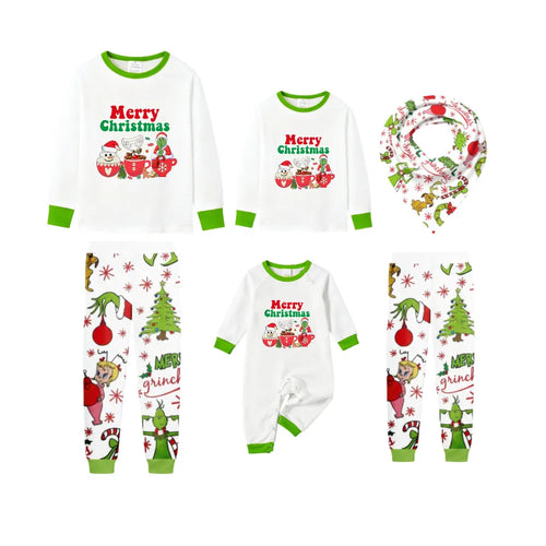 Holiday Family Christmas Pajamas Set With Playful Christmas Character Pattern Print