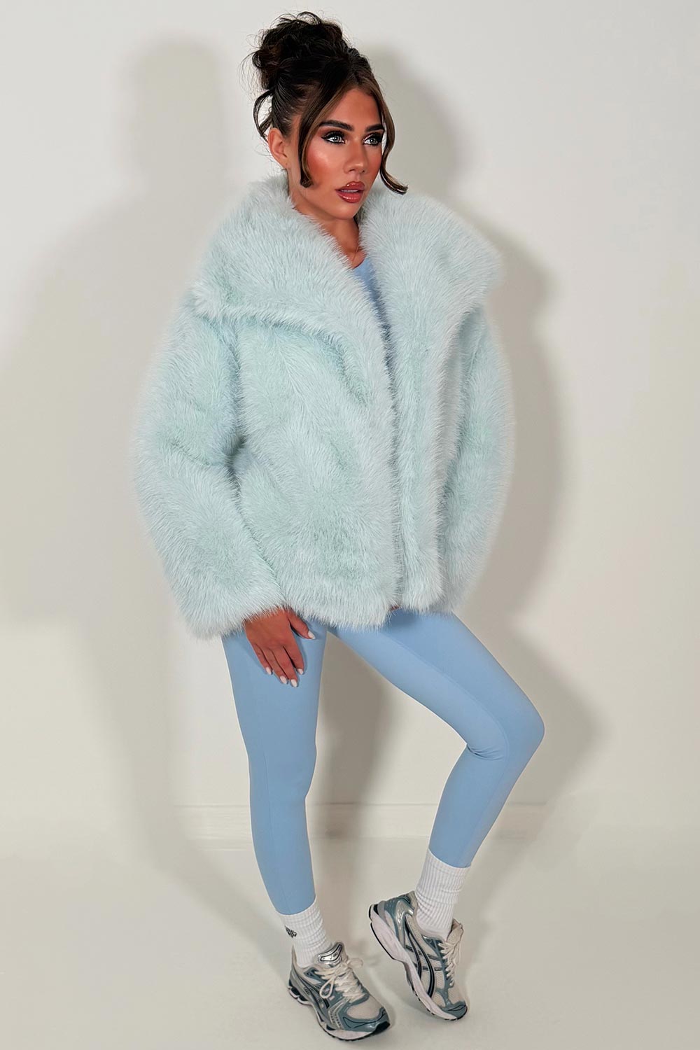 Faux Fur Jacket Baby Blue