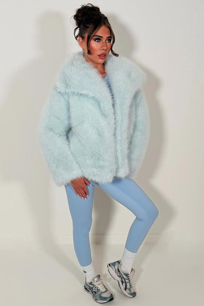 Faux Fur Jacket Baby Blue