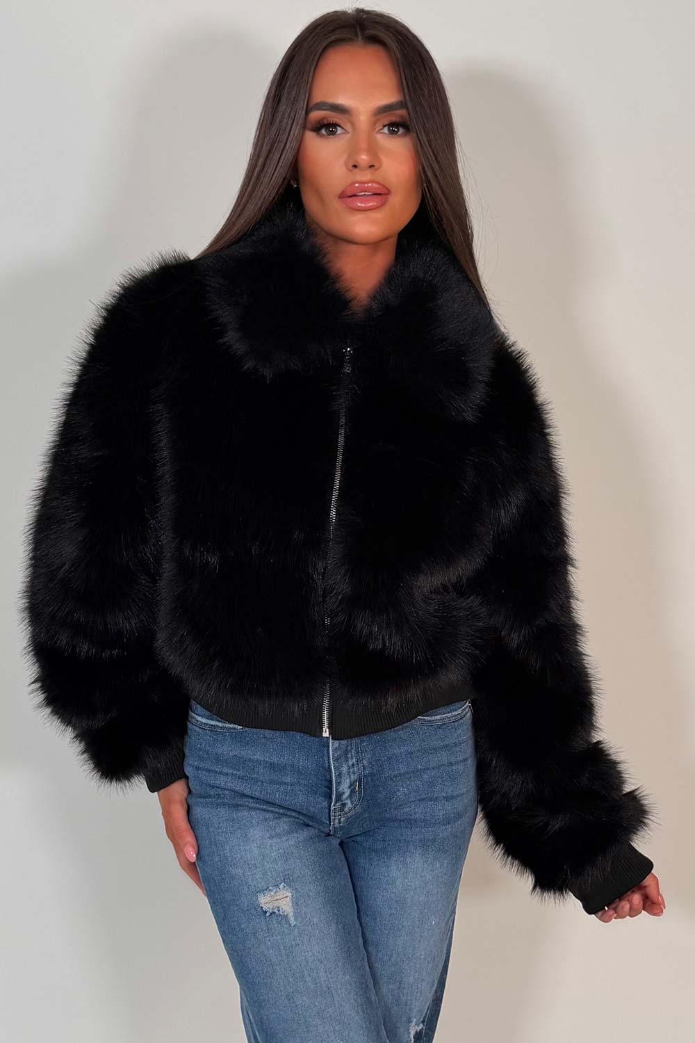 Black Faux Fur Jacket