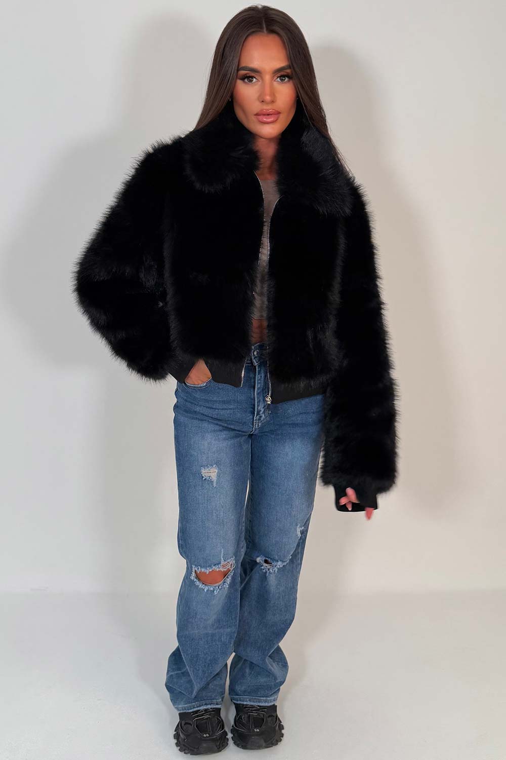 Black Faux Fur Jacket
