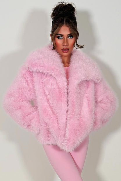Faux Fur Jacket Baby PInk