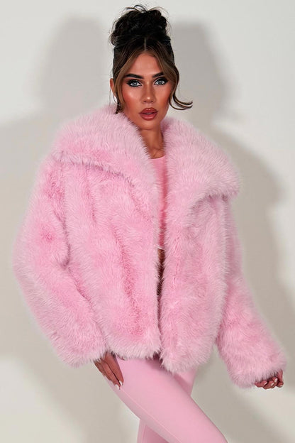 Faux Fur Jacket Baby PInk
