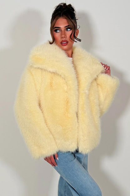 Faux Fur Jacket Baby Yellow