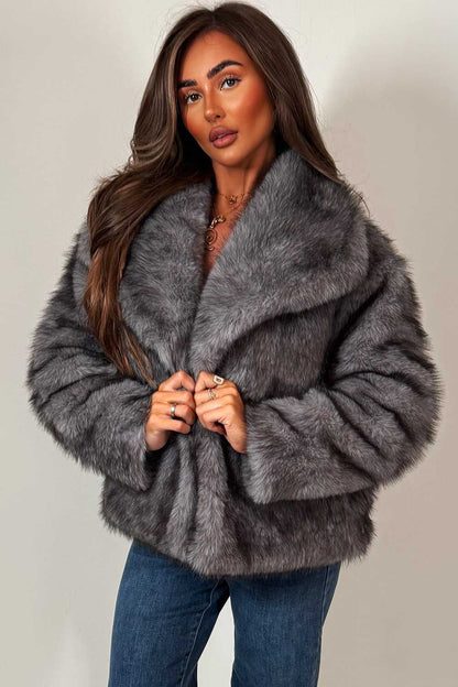 Faux Fur Jacket Grey