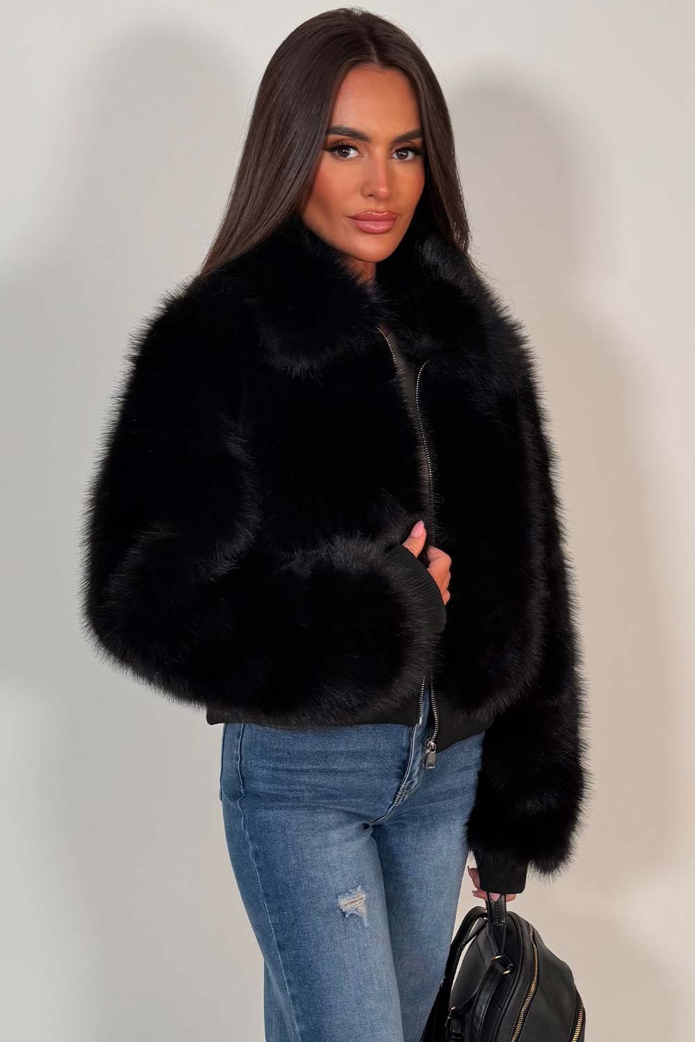 Black Faux Fur Jacket