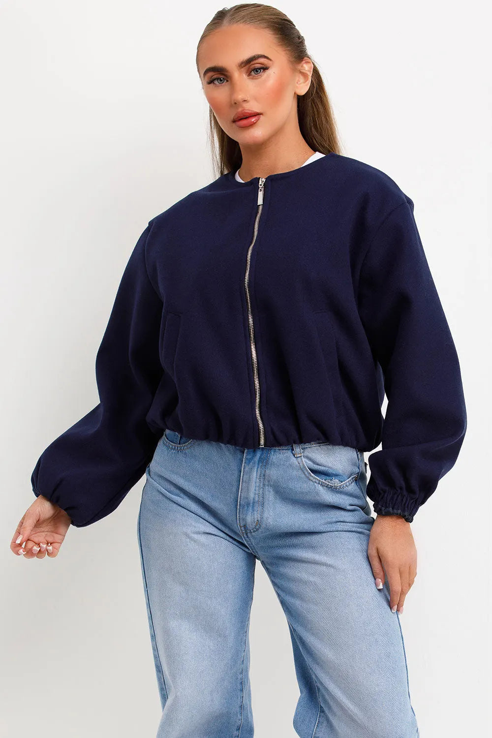 Soft Bomber Jacket Navy