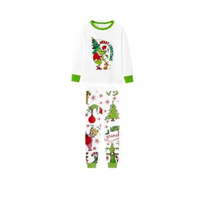 Holiday Family Christmas Pajamas Set With Funny Xmas Character Pattern Print