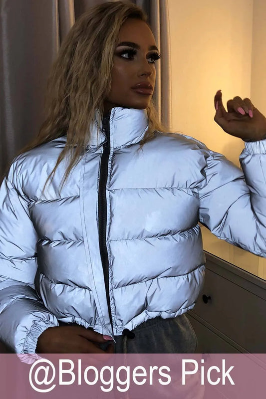 Grey Reflective Puffer Jacket