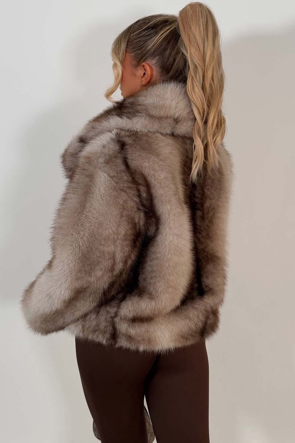 Faux Fur Coat Beige Colourway