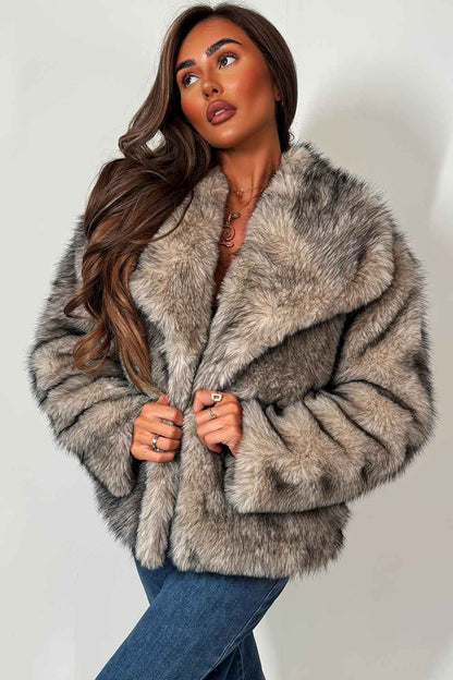 Faux Fur Jacket Beige