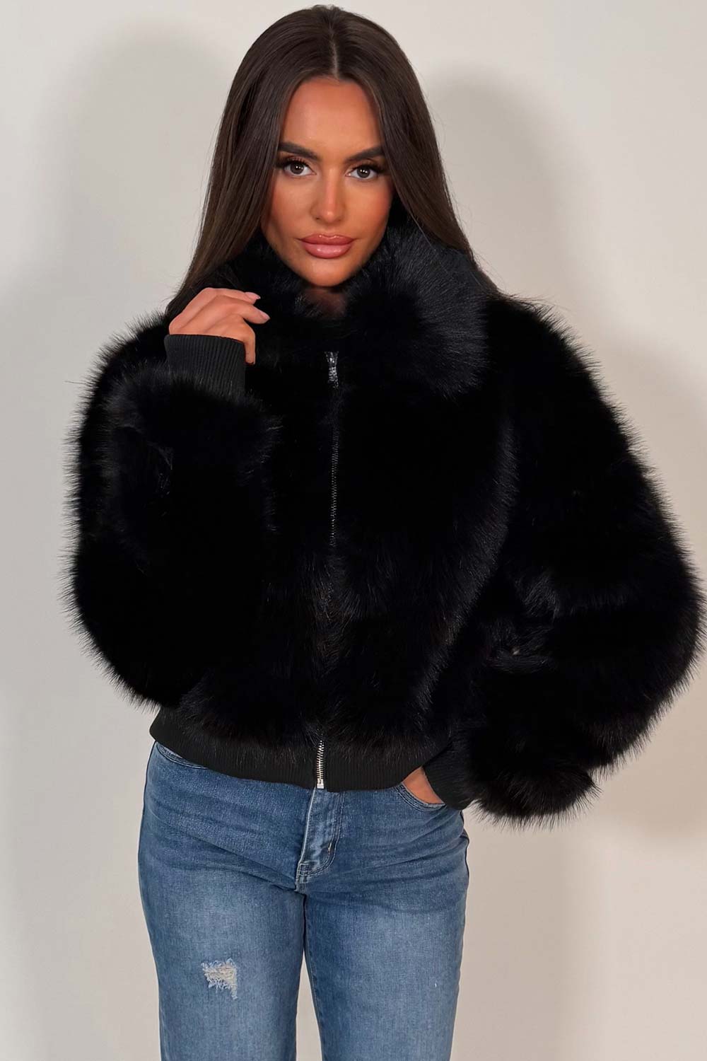 Black Faux Fur Jacket