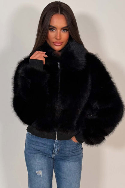 Black Faux Fur Jacket