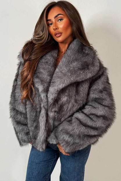 Faux Fur Jacket Grey