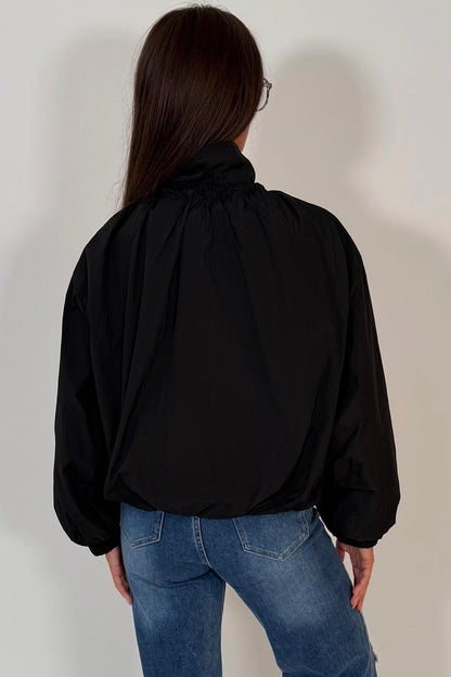Black Funnel Neck Jacket