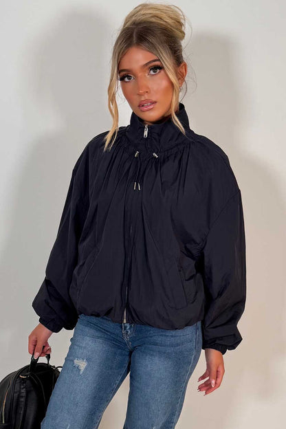 Funnel Neck Jacket Navy