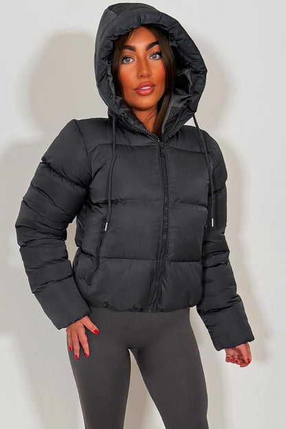 Hooded Puffer Jacket Charcoal Grey