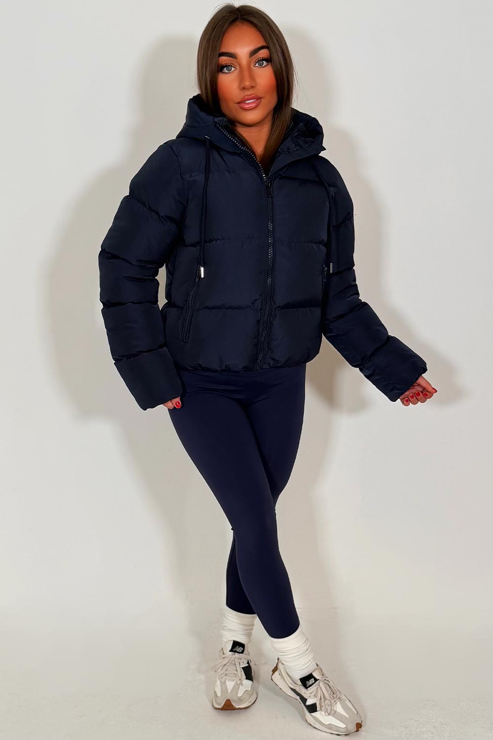 Navy Hooded Puffer Jacket