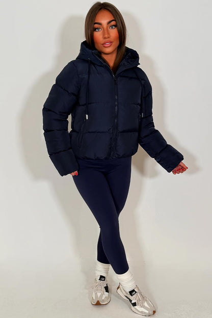 Navy Hooded Puffer Jacket
