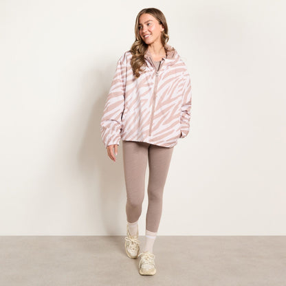 Print Water Resistant Sherpa Cropped Drying Robe