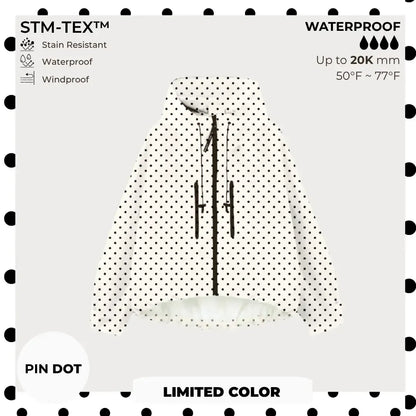 Short Oversized Rain Jacket With Bubble Hem,Loose Fit